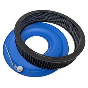 13" Round Custom Air Cleaner Lid Kit - Wide Fin - Blue