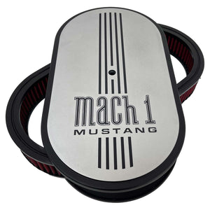 Ford Mach 1 - Silver 15" Oval Air Cleaner Kit