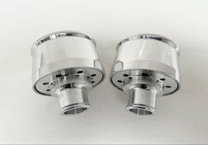 Custom Billet Aluminum Breather Set - Silver