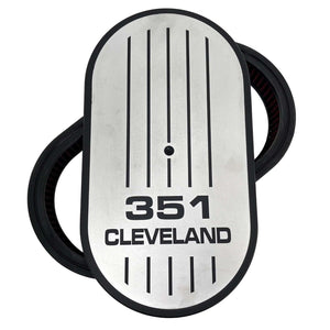 Ford 351 Cleveland 15" Oval Air Cleaner Kit - Silver