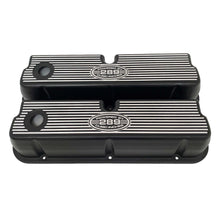 Load image into Gallery viewer, Ford 289 Valve Covers Tall Finned (POWERED BY 289 CUBIC INCHES) Black