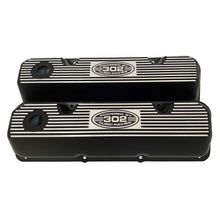 Load image into Gallery viewer, Ford 351C - BOSS 302 Valve Covers &quot;POWERED BY 302 CUBIC INCHES&quot; Black