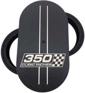 Small Block 350 Cubic Inches - 15" Oval Air Cleaner Kit - Black