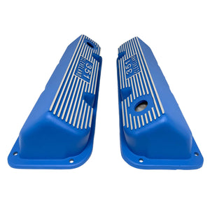Ford 351 Cleveland Valve Covers - Die-Cast Logo - Blue