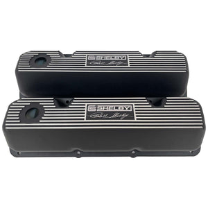 Ford 351 Cleveland Valve Covers - Shelby Logo - Style 2 - Black