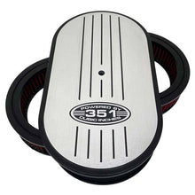 Load image into Gallery viewer, Ford 351 &quot;POWERED BY 351 CUBIC INCHES&quot; - 15&quot; Oval Air Cleaner Kit - Silver