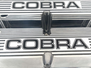 Ford Small Block Pentroof Cobra Tall Valve Covers - Custom Engraved - Polished