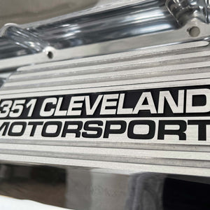 Ford 351 Cleveland MOTORSPORT Polished Valve Covers - Elite Series