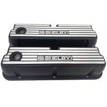 Load image into Gallery viewer, Ford 351 Windsor Black Valve Covers - NEW Wide Fins - Carroll Shelby Logo