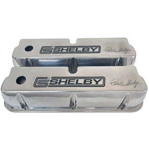Carroll Shelby Signature Ford 289, 302, 351 Windsor Valve Covers - Polished