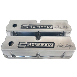 Carroll Shelby Signature Ford 289, 302, 351 Windsor Valve Covers - Polished