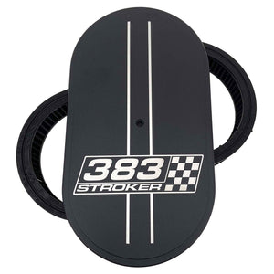 15" Black Oval Air Cleaner Kit - Engraved 383 Stroker