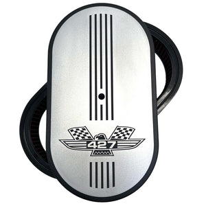 Ford FE 427 American Eagle 15" Oval Air Cleaner Kit - Silver