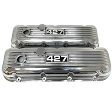 Load image into Gallery viewer, Big Block Chevy 427 Polished Valve Covers, Classic Finned - Style 2