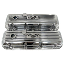 Load image into Gallery viewer, Big Block Chevy 427 Flag Logo, Classic Finned, Polished Valve Covers