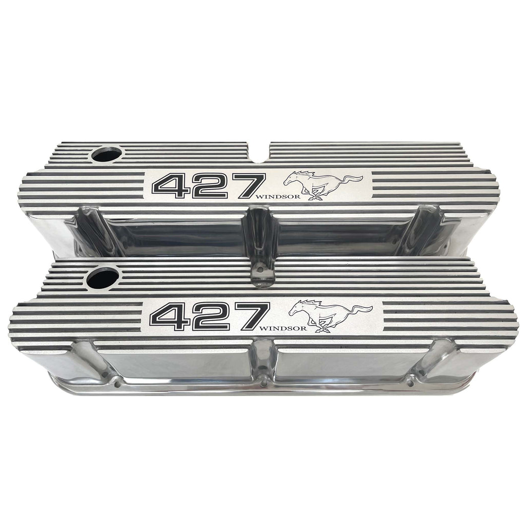 Ford Small Block Pentroof 427 Windsor Tall Valve Covers - Polished