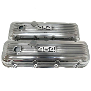 Big Block Chevy 454 Polished Valve Covers, Classic Finned, V2