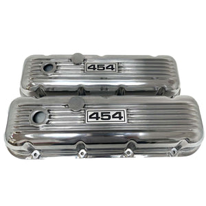 Big Block Chevy 454 Classic Finned, Polished Valve Covers