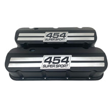 Load image into Gallery viewer, Chevy 454 Super Sport - Big Block Tall Slant Top Valve Covers - Engraved Raised Billet - Black