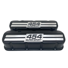 Load image into Gallery viewer, Chevy 454 Super Sport - Big Block Tall Slant Top Valve Covers - Engraved Raised Billet - Black