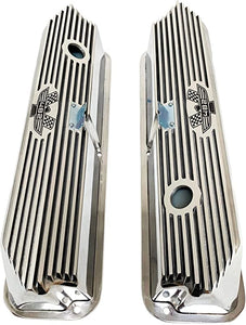 Ford FE 482 American Eagle Valve Covers Tall Finned - Polished