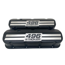 Load image into Gallery viewer, Chevy 496 Stroker - Big Block Tall Slant Top Valve Covers - Engraved Raised Billet - Black