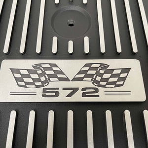 Big Block Chevy 572 Flag Logo - 13" Round Air Cleaner Kit - Black
