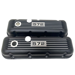 Big Block Chevy 572 Classic Finned, Black Valve Covers