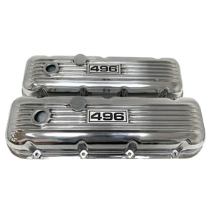 Big Block Chevy 496 Classic Finned, Polished Valve Covers