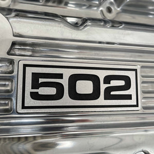 Big Block Chevy 502 Classic Finned, Polished Valve Covers