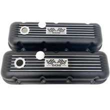 Load image into Gallery viewer, Big Block Chevy 502 Flag Logo, Classic Finned, Black Valve Covers