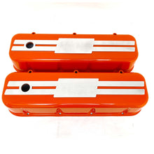 Load image into Gallery viewer, Big Block Chevy Flat Top Valve Covers with Custom Billet Top - Orange