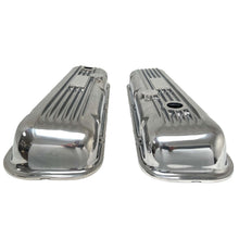 Load image into Gallery viewer, Chevy Big Block Classic Finned Valve Covers - Polished, Customizable Nameplate