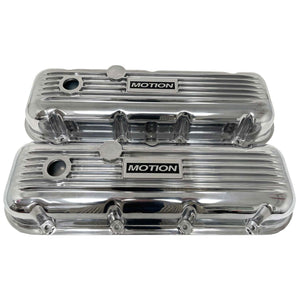 Big Block Chevy Motion Classic Finned, Style 2, Polished Valve Covers