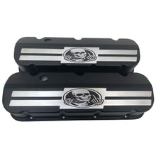 Load image into Gallery viewer, Big Block Chevy Tall Valve Covers - Engraved Rat Rod Skeleton - Black