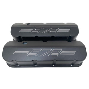 Chevy 572 Big Block Valve Covers Tall - ( Outline ) Black