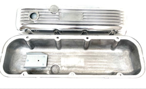 Big Block Chevy 396 Valve Covers, Classic Finned - Polished