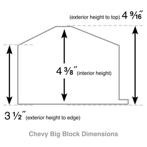 Chevy 468 - Big Block Tall Slant Top Valve Covers - Engraved Raised Billet - Black