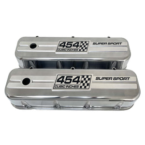 Chevy 454 Super Sport - Big Block Tall Valve Covers - Engraved Raised Billet - Polished