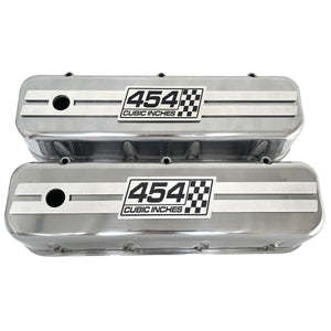 Chevy 454 - Big Block Tall Valve Covers - Engraved Raised Billet - Polished