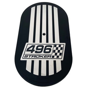 496 Stroker, Raised Billet Top - 15" Oval Air Cleaner Kit - Black
