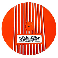 Load image into Gallery viewer, Big Block Chevy 427 Flag Logo - 13&quot; Round Air Cleaner Kit - Orange