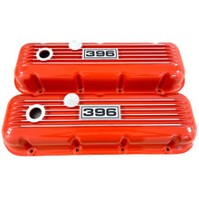 Load image into Gallery viewer, Big Block Chevy 396 Valve Covers, Classic Finned - Orange