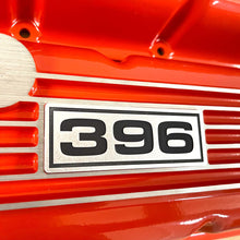 Load image into Gallery viewer, Big Block Chevy 396 Valve Covers, Classic Finned - Orange