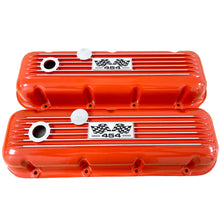 Load image into Gallery viewer, Big Block Chevy 454 Flag Logo, Classic Finned, Orange Valve Covers