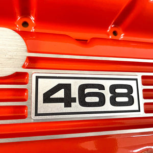 Big Block Chevy 468 Classic Finned Valve Covers - Orange