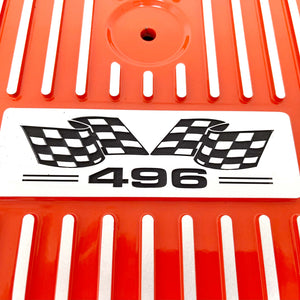Big Block Chevy 496 Flag Logo - 13" Round Air Cleaner Kit - Orange