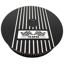 Load image into Gallery viewer, 496 Big Block Chevy Classic Finned Valve Covers &amp; 13&quot; Air Cleaner Kit - Flag Logo - Black