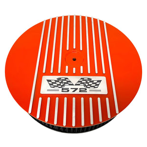 Big Block Chevy 572 Flag Logo - 13" Round Air Cleaner Kit - Orange
