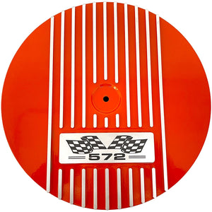 Big Block Chevy 572 Flag Logo - 13" Round Air Cleaner Kit - Orange